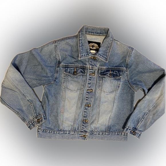 🤠 🧲CLASSIC & Vintage Western /Southwestern Denim Jean Jacket | Size Large / 10 - Picture 5 of 17